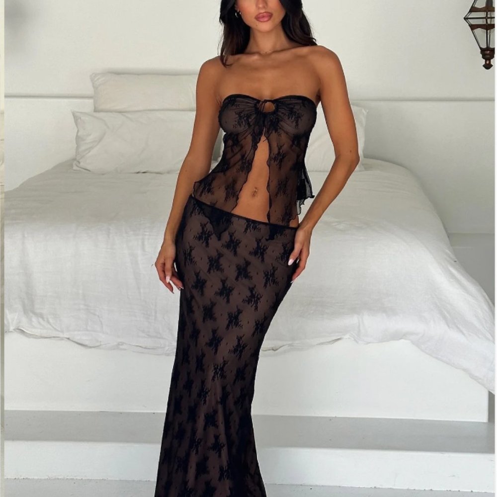 Tigermist Going Out Black Lacy Maxi Skirt (part of a set) : Only worn once!